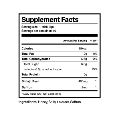 3 True Nutra Pure Himalayan Shilajit Honey Sticks with Raw Organic Honey Fulvic Acid 85+ Essential Minerals Fast Absorbing Long Lasting 10 Sticks (Copy)